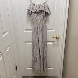 DownEast Off-Shoulder Maxi Dress in Gray